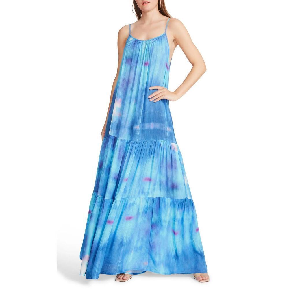 BB Dakota Spaghetti Strap Water Goddess Dress - Tie Dye - Blue Multi/Blue